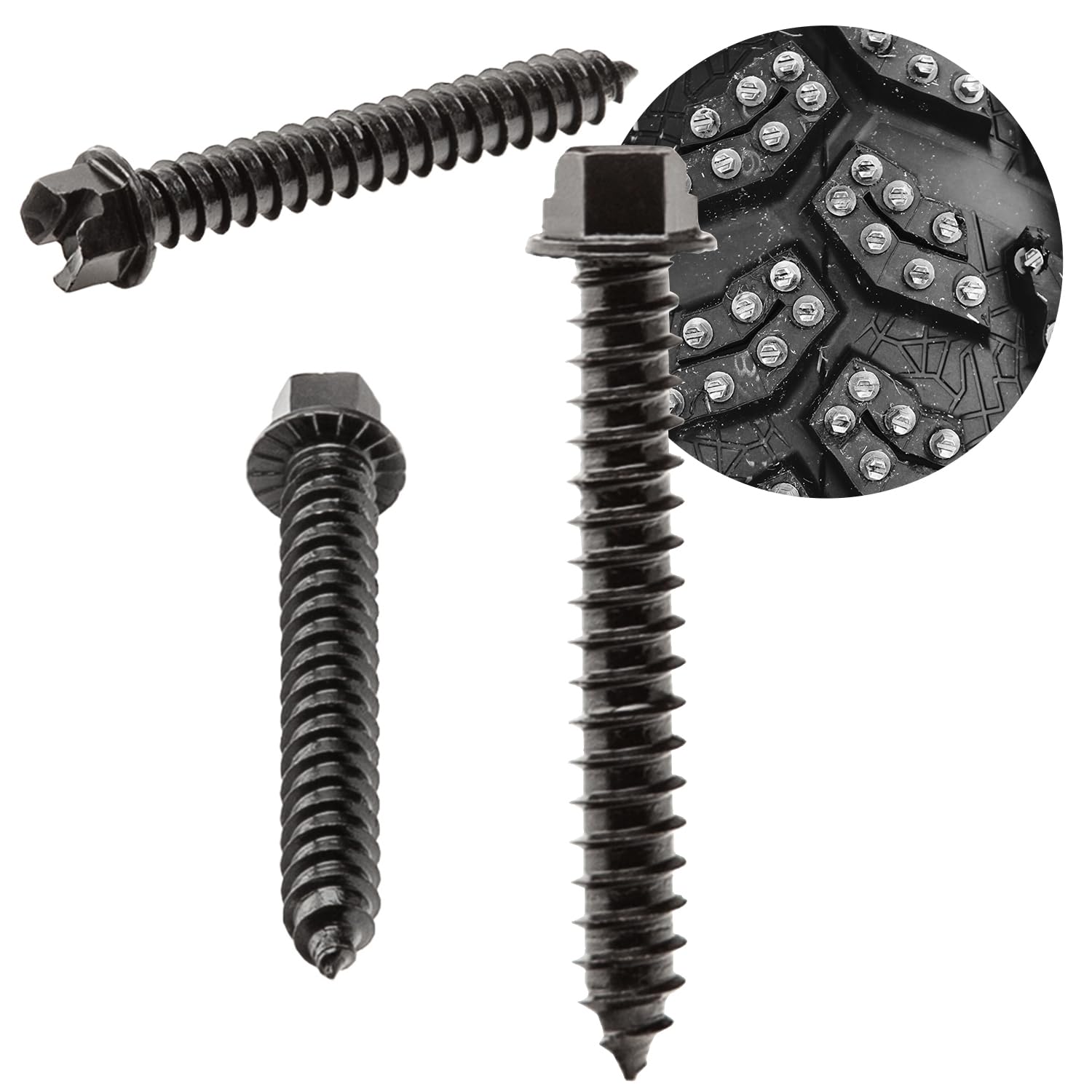 Kold Kutter AMA-Approved Traction Screws 500 Pack (#12) 1 1/2" - Winter Ice & Snow Tire Heavy Duty Studs Spikes for Racing Dirt Bikes, ATVs,