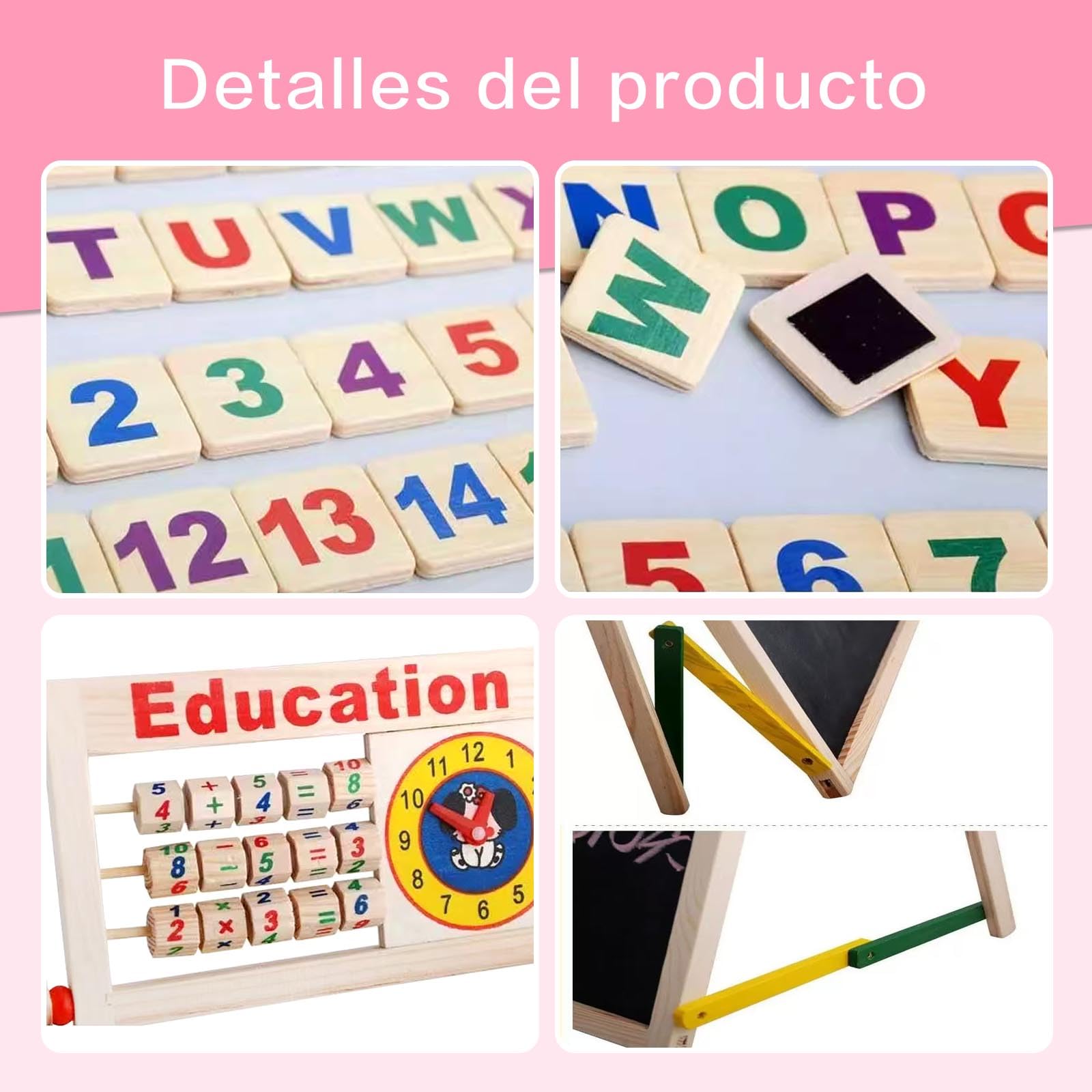 Juguetes Montessori 3 4 5 6, Juegos Niños 3 Años, Juegos Educativos Niños 3 Años, Pizarra Infantil Caballete, Aprende Números, Alfabeto, Regalo Niño Niña 3-6