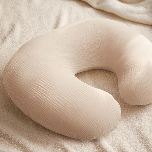 Miniatura 5 de Konssy Fundas de almohada de muselina para lactancia, 100% algodón, suaves y adorables fundas para almohadas de lactancia, fundas para recién