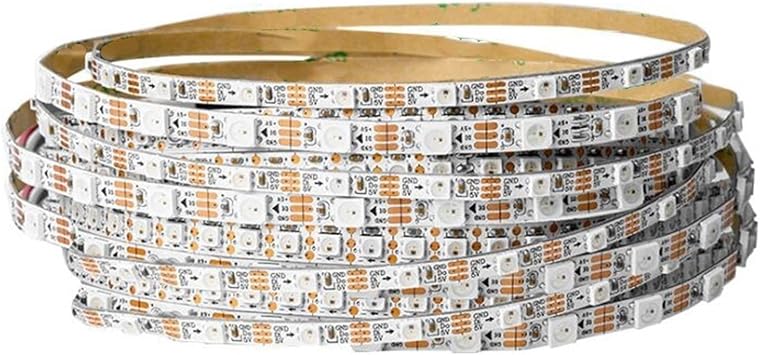 WS2812B RGB Led Strip Light 60 LEDs 144 LEDs 4mm 5mm 7.2mm Width PCB WS2812 Led Lights 3535 5050 Individually Addressable DC5V5050 60led 5mm IP30,1m