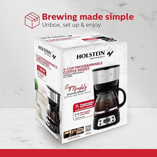 Vista 138 de Holstein Housewares - Cafetera, color rojo