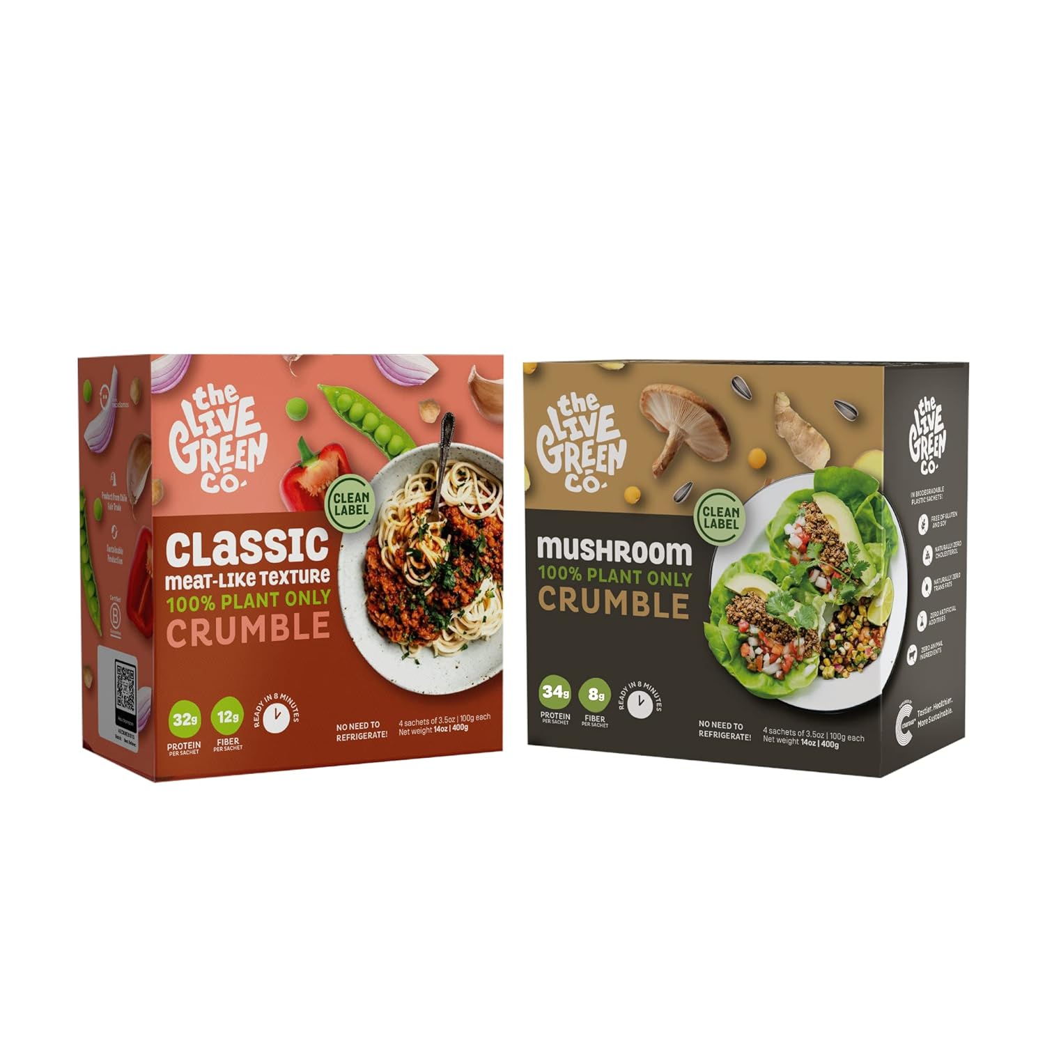 Meatless Crumble Mix Mixed pack Classic and Mushrooms