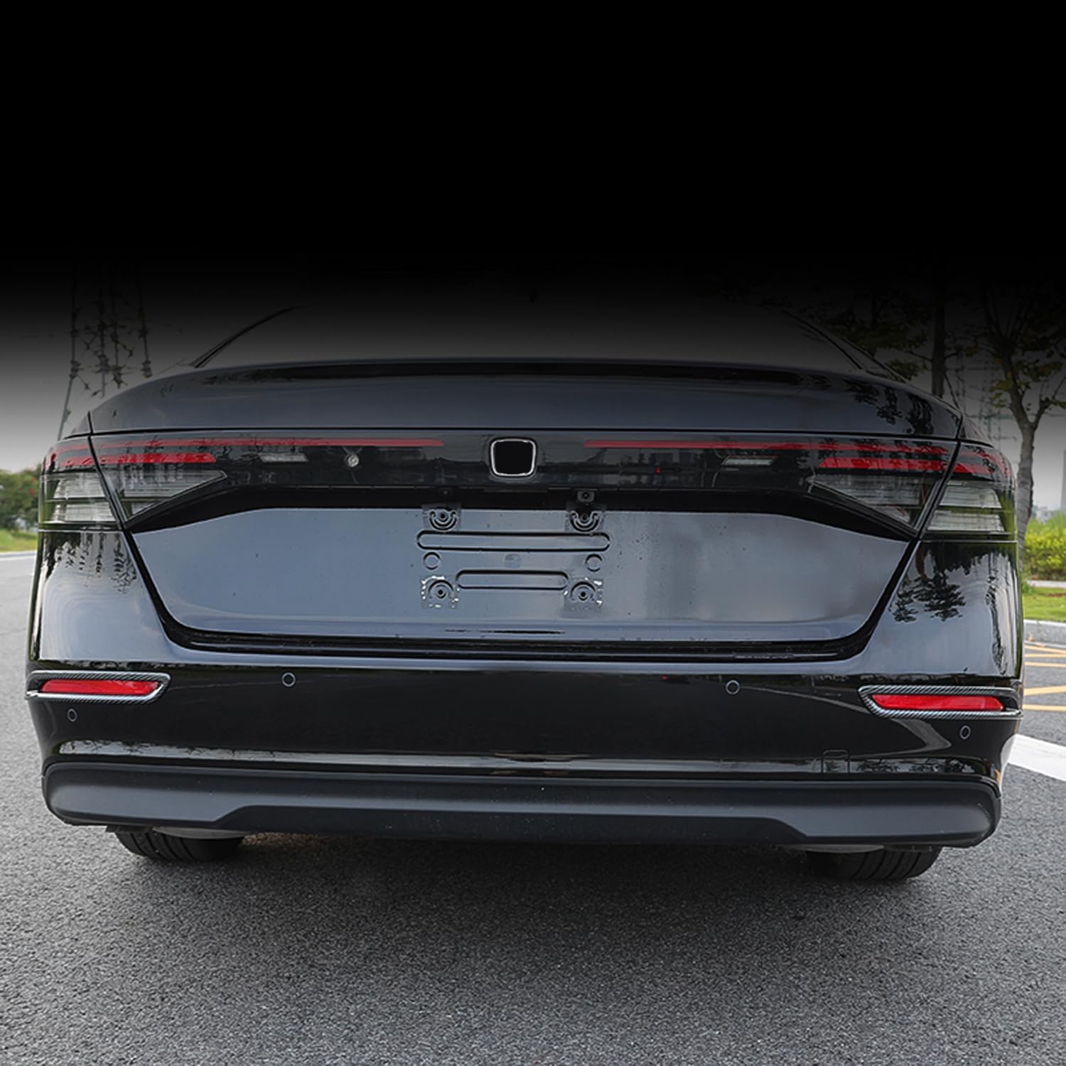 for Honda Accord 2023-2024 Carbon Fiber Black Rear Fog Light Cover Trim 2pcs Car Accessories