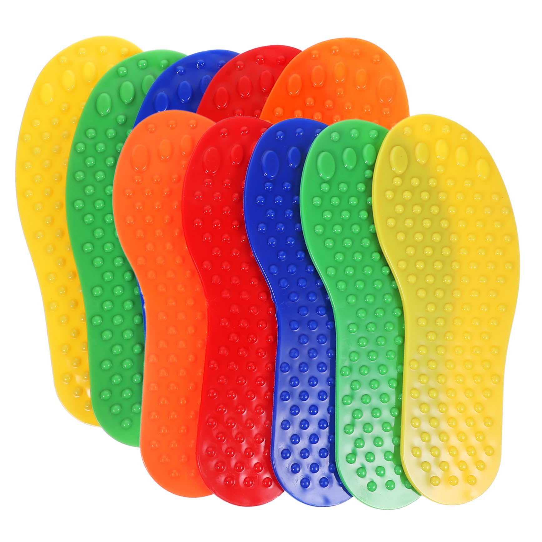 Mikikit Marqueurs de Sol en Forme de Pied 10 Pièces en PVC Solide et Faciles à Retirer pour Entraînement de Football en Intérieur et Extérieur Terrain de Tennis Style Aléatoire