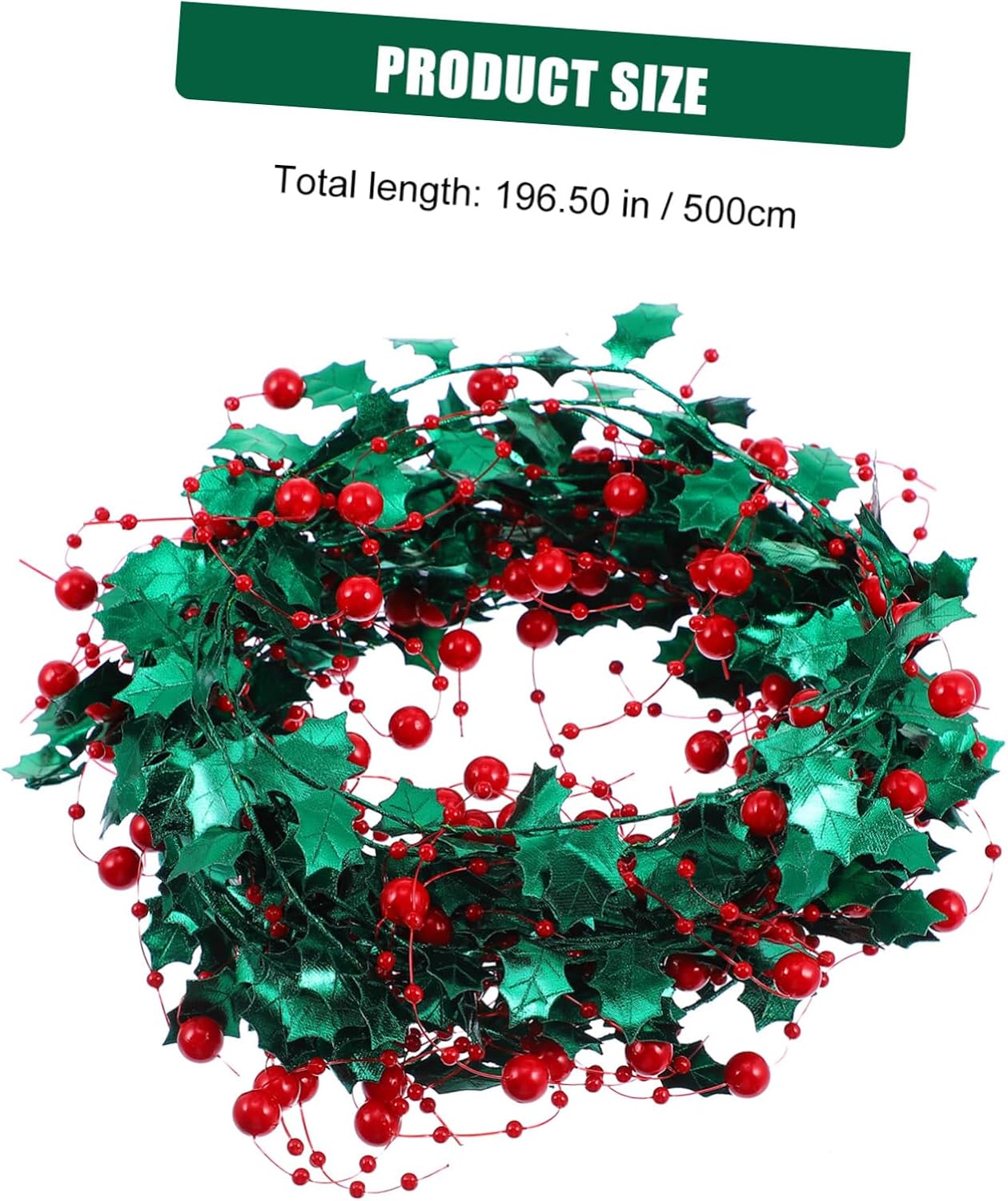 Cabilock Christmas Berry Tinsel Garland Outdoor Wire Decorations DIY Craft for Holiday Party