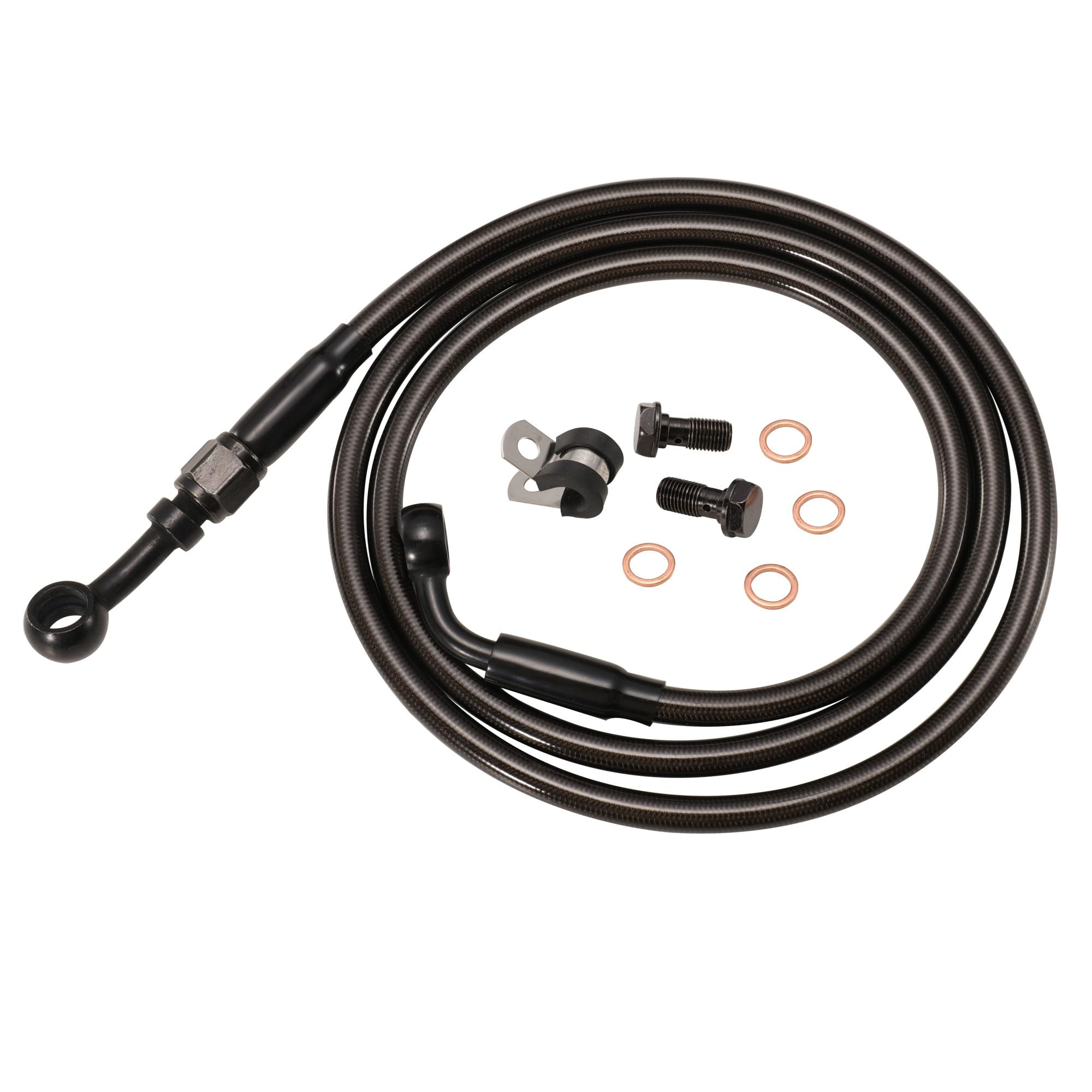 Prewired 12" Sportster Ape Hanger Front Brake Line Kit Black Vinyl Stainless Steel Braided Extention Brake Cable for 2004-up Harley Sportster XL non-ABS