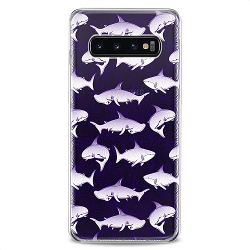 Miniatura 3 de Cavka Funda compatible con Samsung A91 A70 A52 A51 A50 A20 A11 A12 A13 A14 A03s A02s púrpura flexible martillo de silicona peces animales del océano