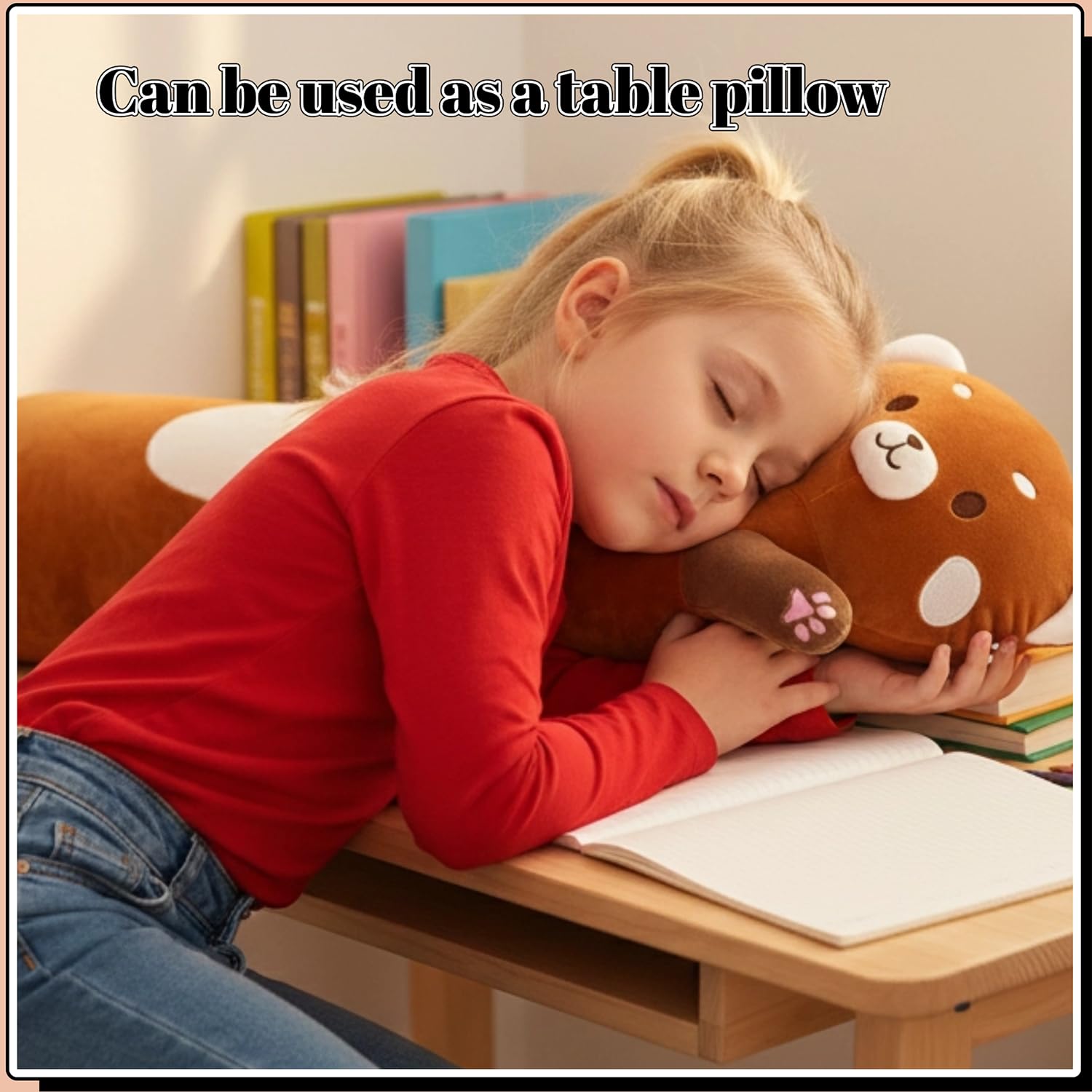 ZOMAXTOY Red Panda Stuffed Animal Pillow, Long Red Panda Plush Toy, Super Soft Hugging Pillow for Kids & Adults - Image 2