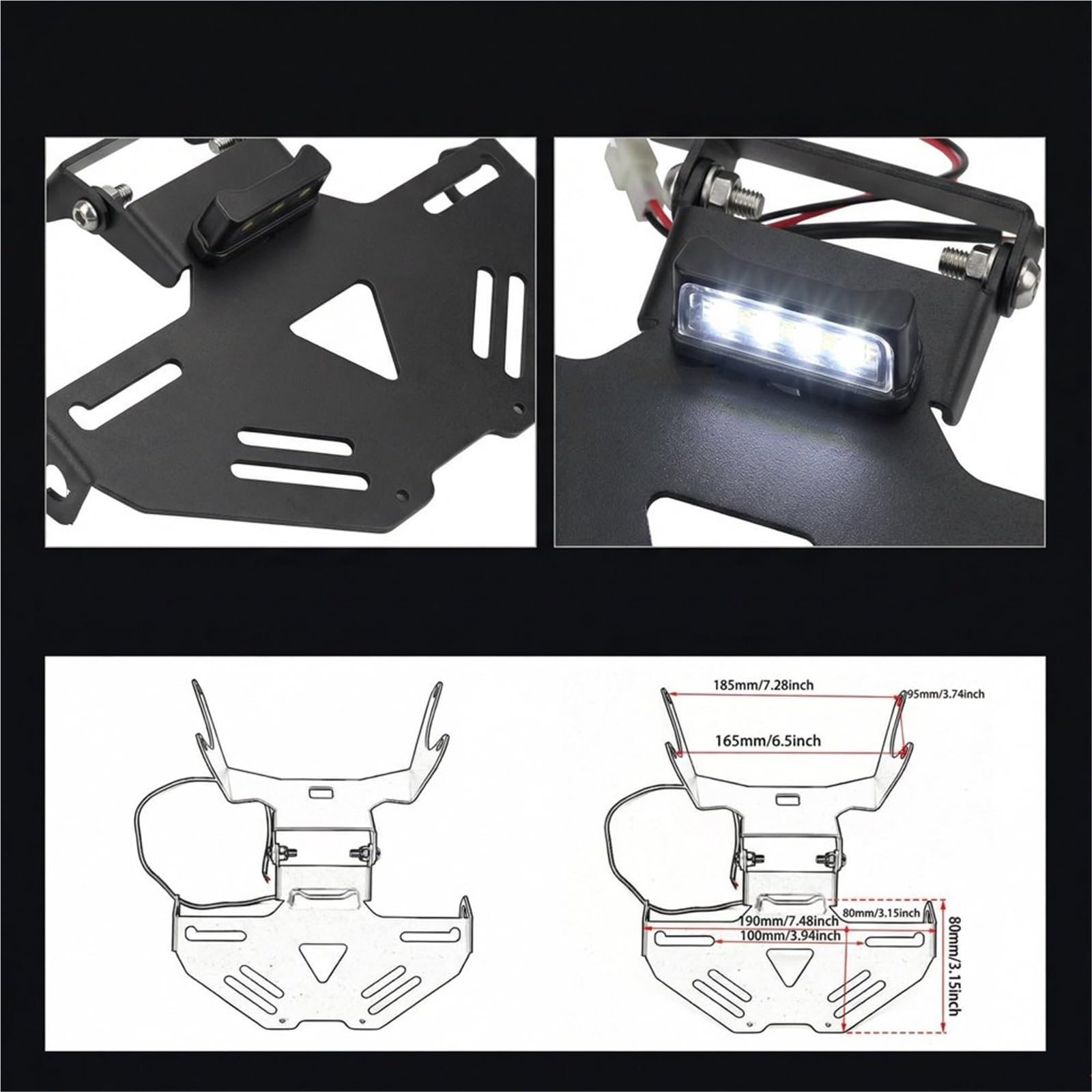 Portatarga Pieghevole In Alluminio CNC Moto, Con Cornice Regolabile Per Fanale Posteriore, Compatibile Per CB650R E CBR650R 2024 2025