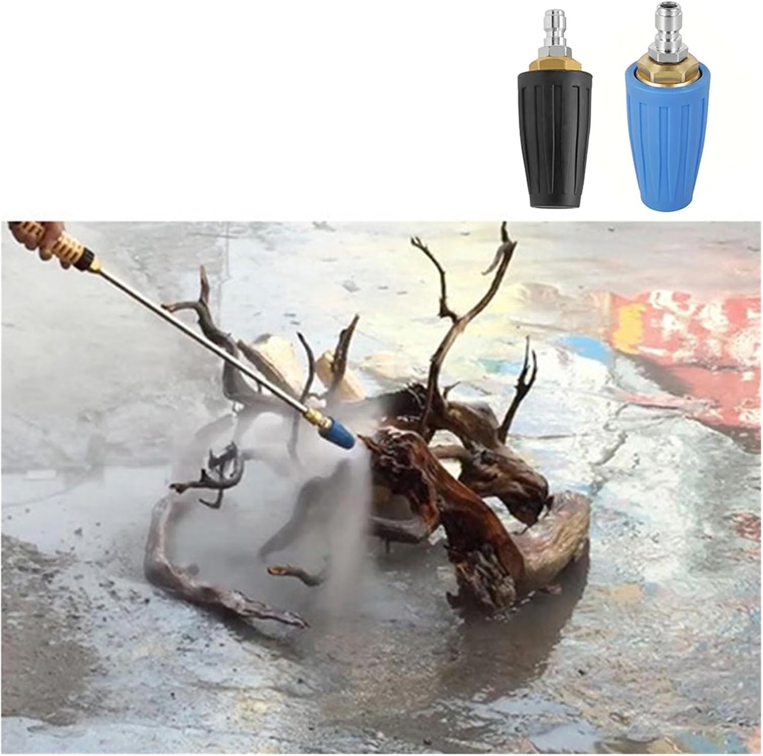 Pressure Washer Tips Turbo Nozzle 1pc 4000psi Turbo-Nozzle for Pressure Washer 1/4 Inch Quick Connect 360 Rotating Turbos Nozzles for Gardening Car Washing Tools(Blue)