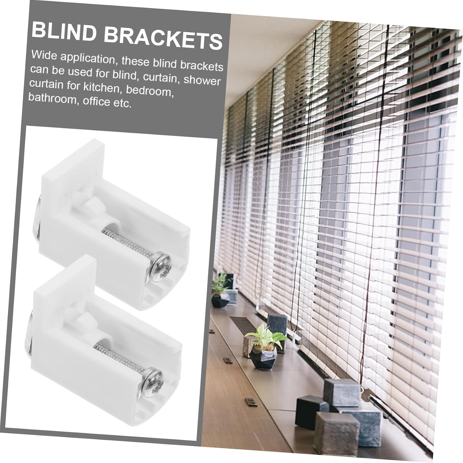 4pcs Adjustable Blind Fixing Brackets for Window Blinds No Drill Mounting Holder for Pleated Shades Easy Installation Hook Bracket Set 15# Size