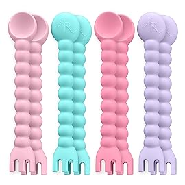 Ryan & Rose Cutie Tensils Baby Spoon and Fork (Cupcake, 8 Pack)