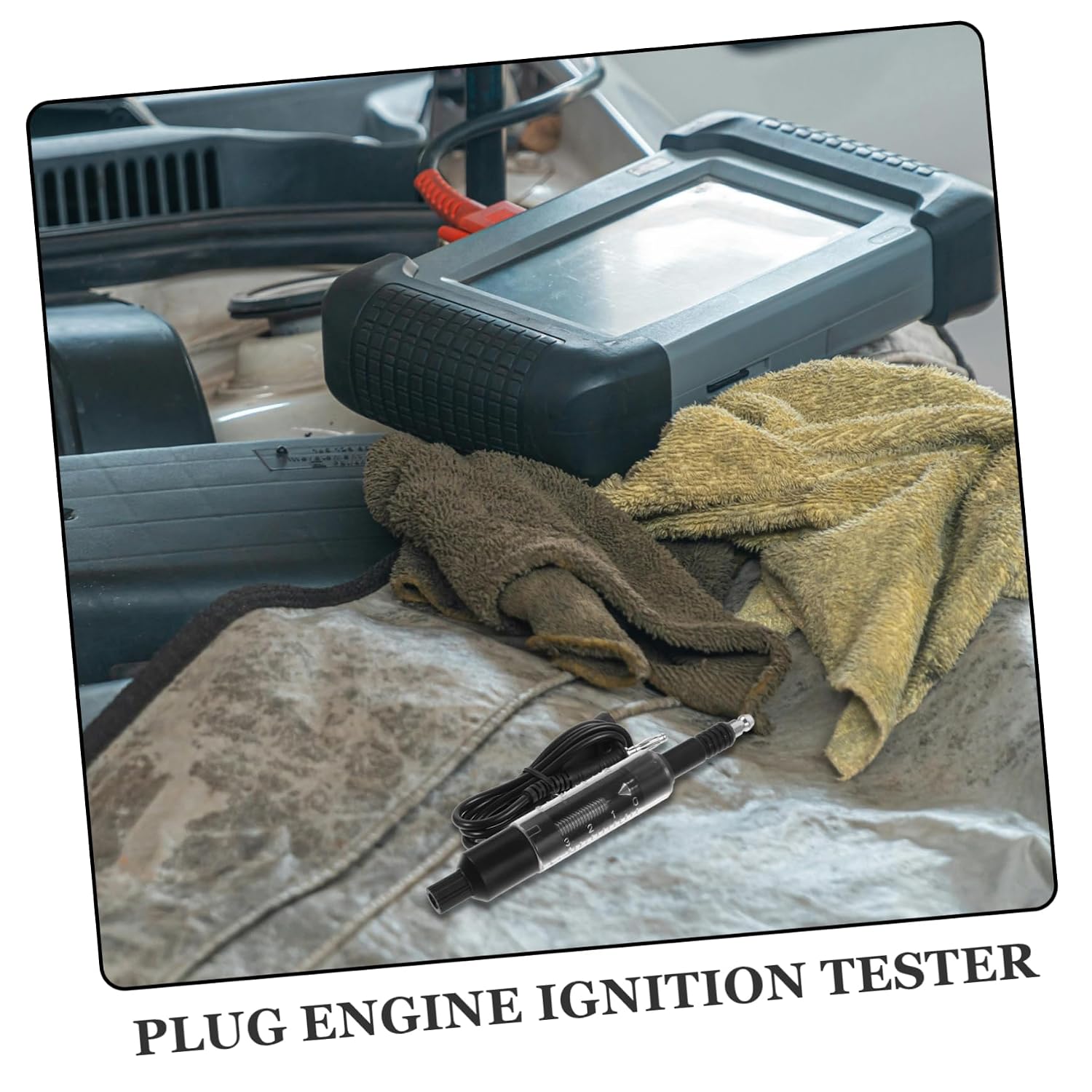 PRETYZOOM Plug Tester for Car High Voltage Wire Coil Pack Ignition System Detector Measures Jump Distance Accurate Reliable Ignition Testing Tool