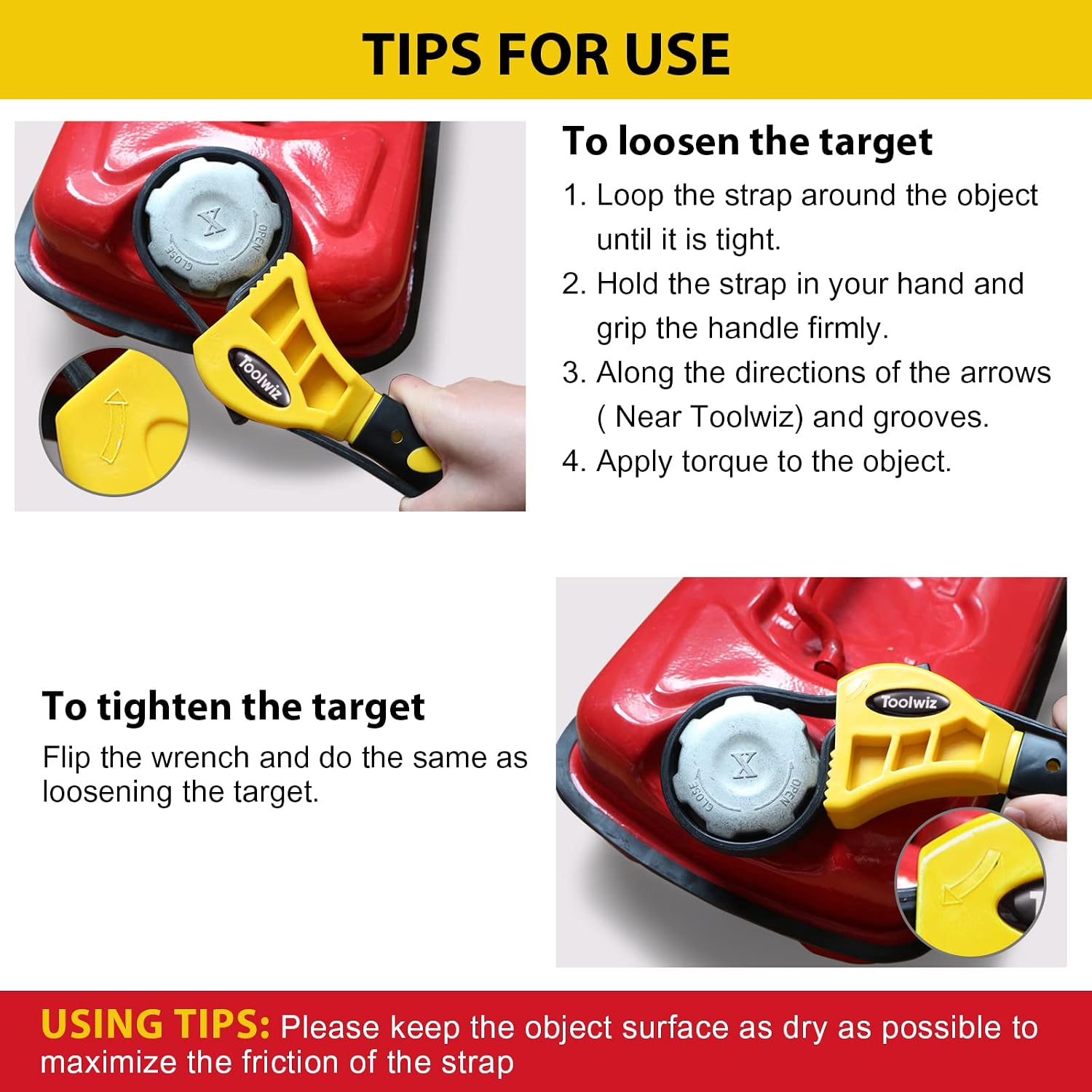 Toolwiz Strap Wrench Set, Upgrade 2pcs 24 in and 19.7 in Length Adjustable Rubber Strap Wrench Oil Filter Wrench, Reinforced Rubber Belt, Jar Opener for Weak Hands, Pipe Wrench for Plumbers