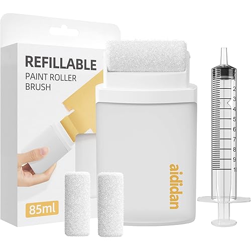 aididan-Small Roller Brush Wall Repair Tool Refillable Paint Roller Brush-Furniture Repair Kit for Walls,Living Room,Kitchen,Wood,Furniture Repair.