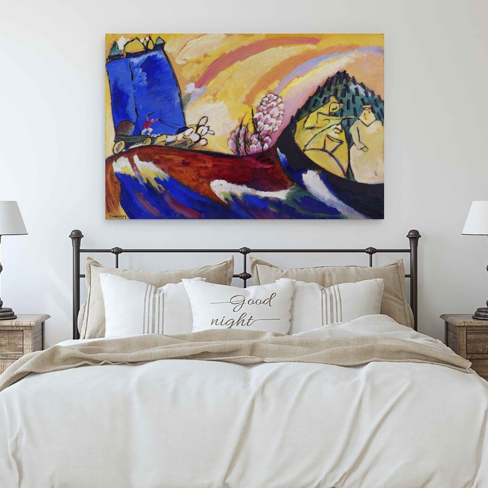 generisch Troika by Wassily Kandinsky, impresiones en lienzo modernas, pinturas decorativas para habitación de niños o niñas, murales para sala de estar y pinturas con motivos navideños, 60,5 x 91,4