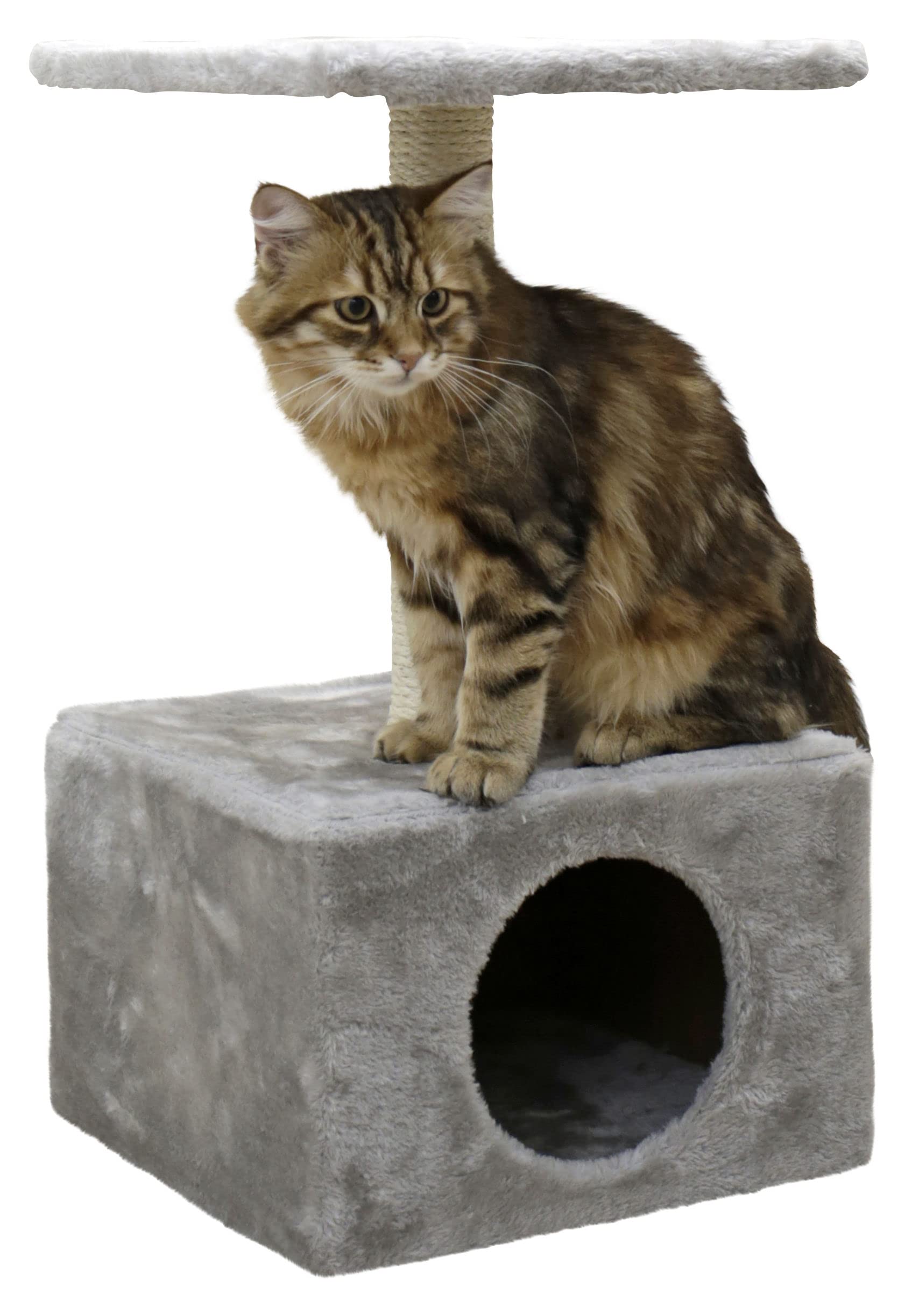 Kerbl Amethyst Cat Scratching Post with Cave Silsal Column Grey