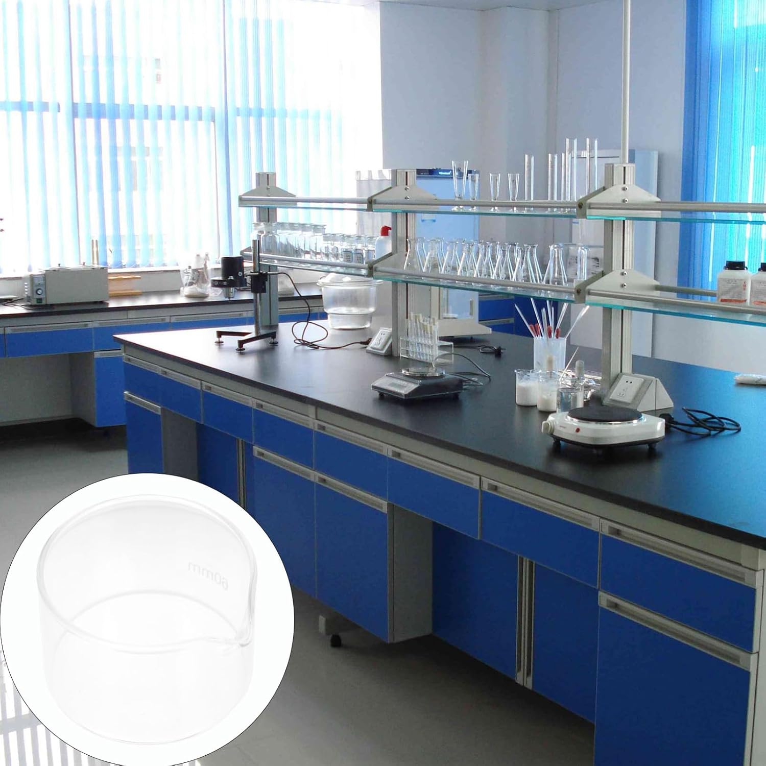GLEAVI 1 Pc Reusable Glass Crystallizing Dish Cylindrical Evaporation Tool for Laboratory Supplies
