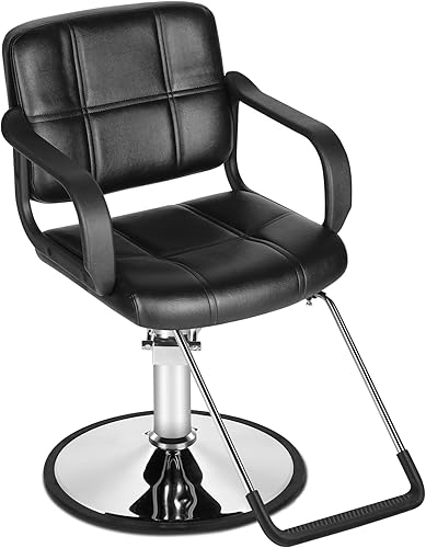 Funnylife Silla de peluquería de salón de peluquería negra Silla de tatuaje