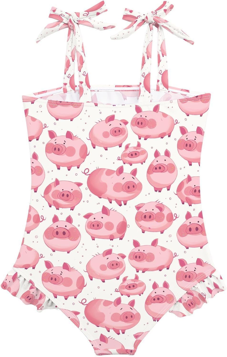 visesunny Toddler Girl Swimsuit Adjustable Strap Swimwear Pink Blush Piggy Bathing Suits for Girls 18M-6Y