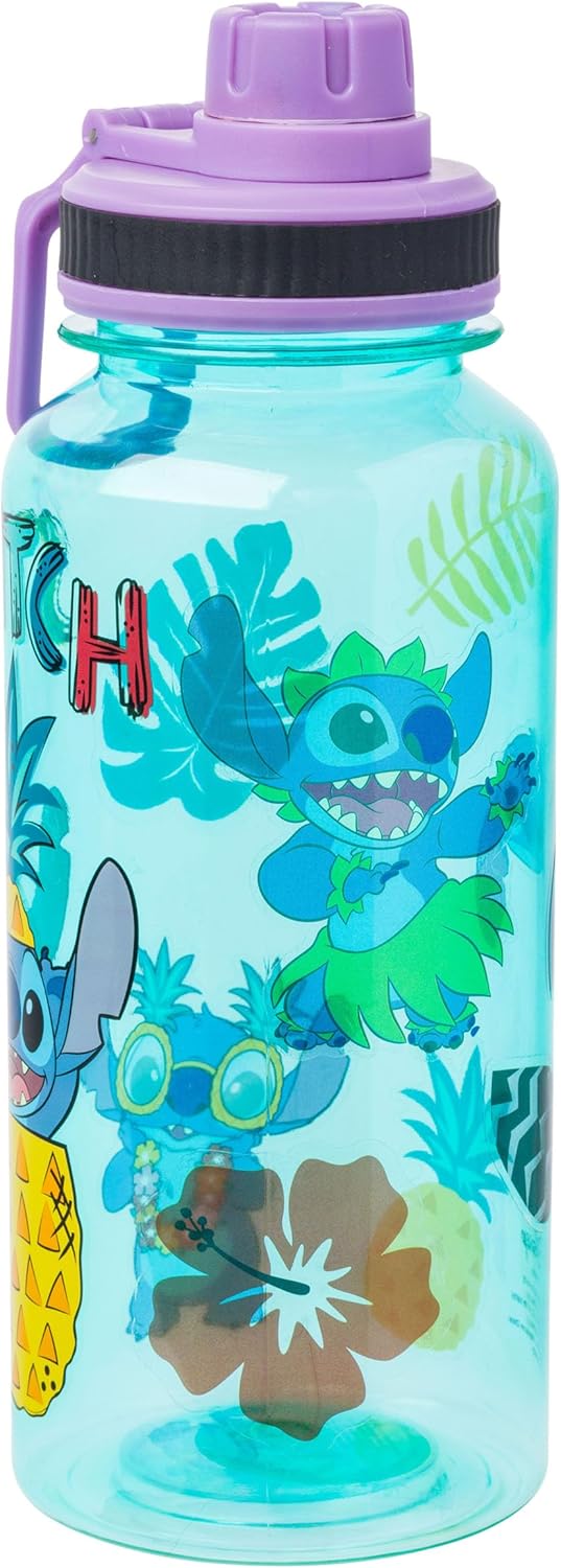 Silver Buffalo Disney Lilo and Stitch Pineapple Twist Spout Plastic Water Bottle with Stickers You Stick Yourself, 32 Ounces - Image 7