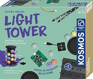 Kosmos 620943 Light Tower Experiment Box for Children from 10 Years, Experiment Box Technology and Light, Build Your Own Colour Changing Lamp, Maker Series