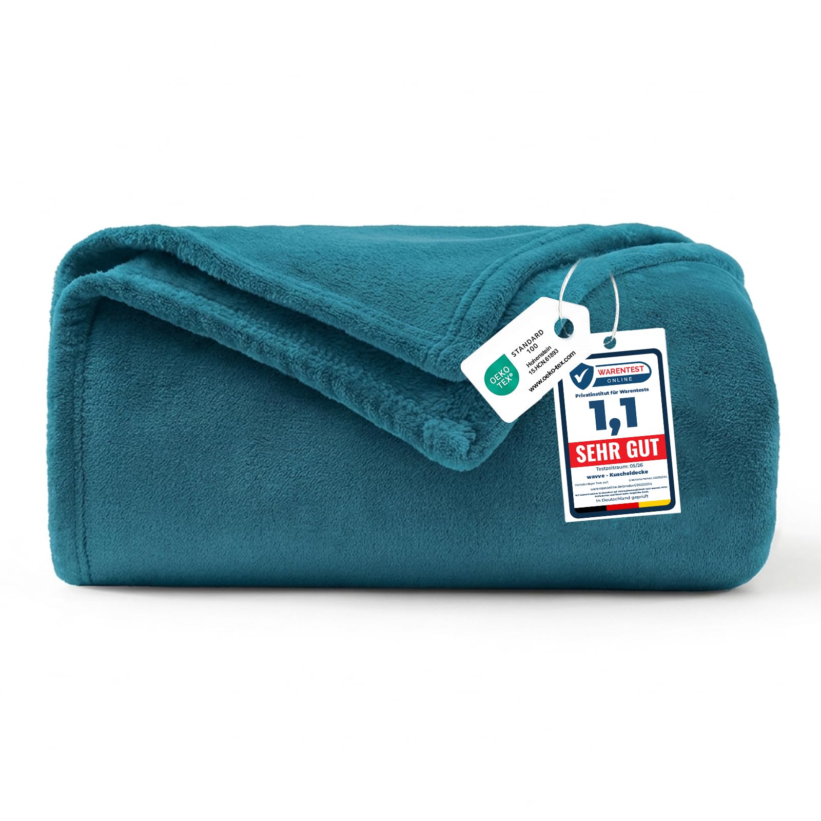 Wavve Teal Fleece Blanket Sofa Throw 4Ft X 5Ft - Fluffy Soft Warm Versatile Blanket For Sofa/Couch/Bed Throw/Single Size, 130X150 Cm