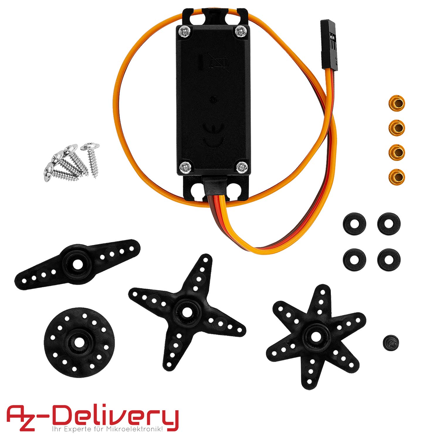 AZDelivery 3X MG995 Micro-Moteur servo numérique pour hélicoptère robotisé RC Compatible avec Arduino et Raspberry Pi y Compris Un eBook