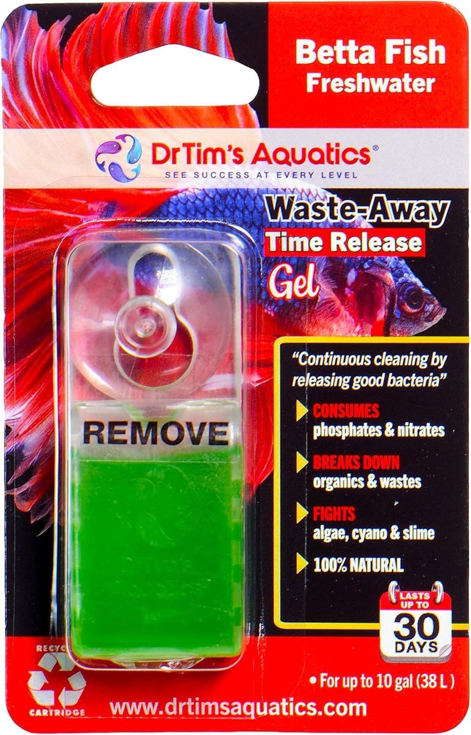 DrTim’s Aquatics Waste-Away Gel Fish Tank Cleaner for Freshwater Aquariums – Unclogs, Cleans, Removes Hidden Fish Food Waste – for Plant Tanks – Medium, Double Pack