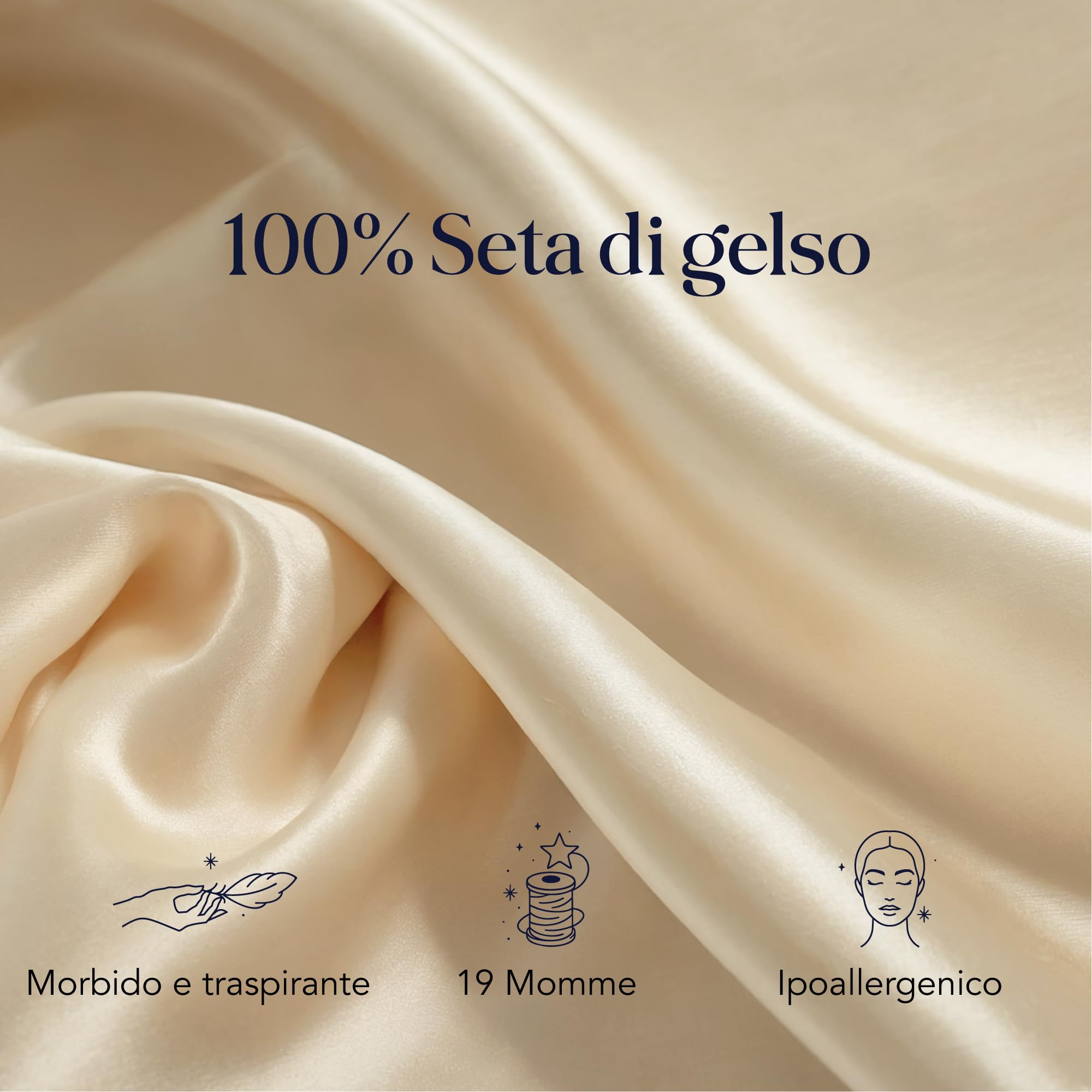 Federa Cuscino 50x75 Cm In Seta Naturale Di Gelso 19 Momme – Ipoallergenica E Antirughe – Dreamzie