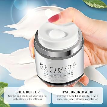 Retinol Eye Cream with Vitamin C for Dark Circles & Puffiness - Under Eye Cream, Anti-Aging Eyes Serum, Anti-Wrinkle, Firming & Brightening, Unisex Under Eyes Treatment, 50ml