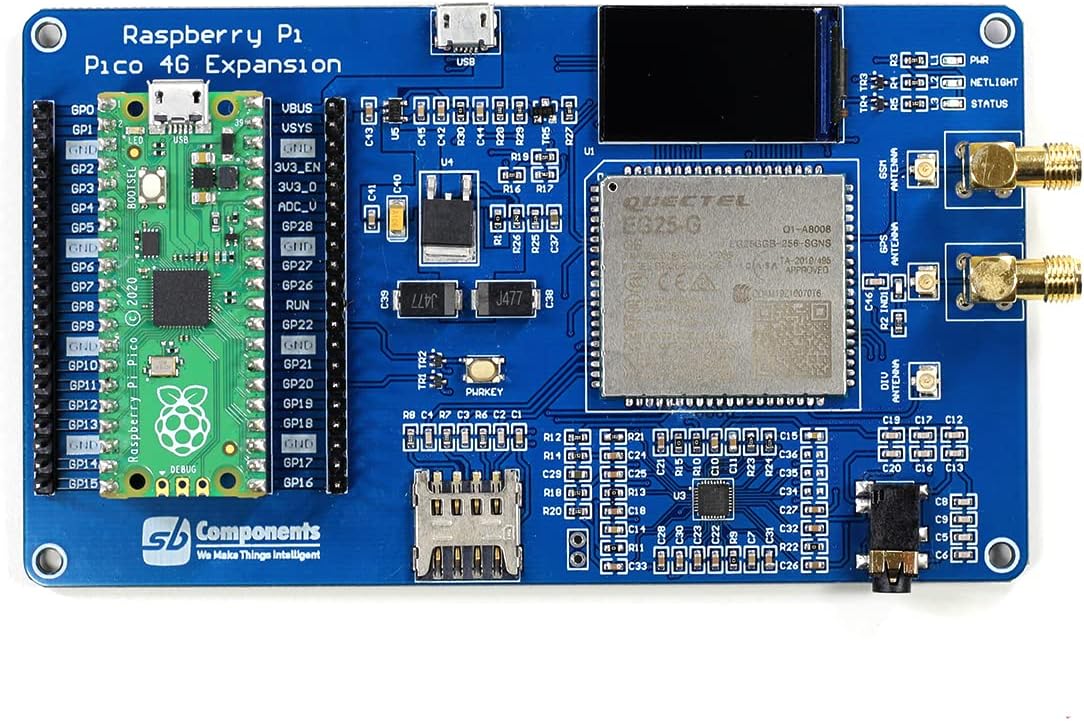 Raspberry Pi Pico 4G Expansion Quectel EG25-G, IoT/M2M-optimized, LTE