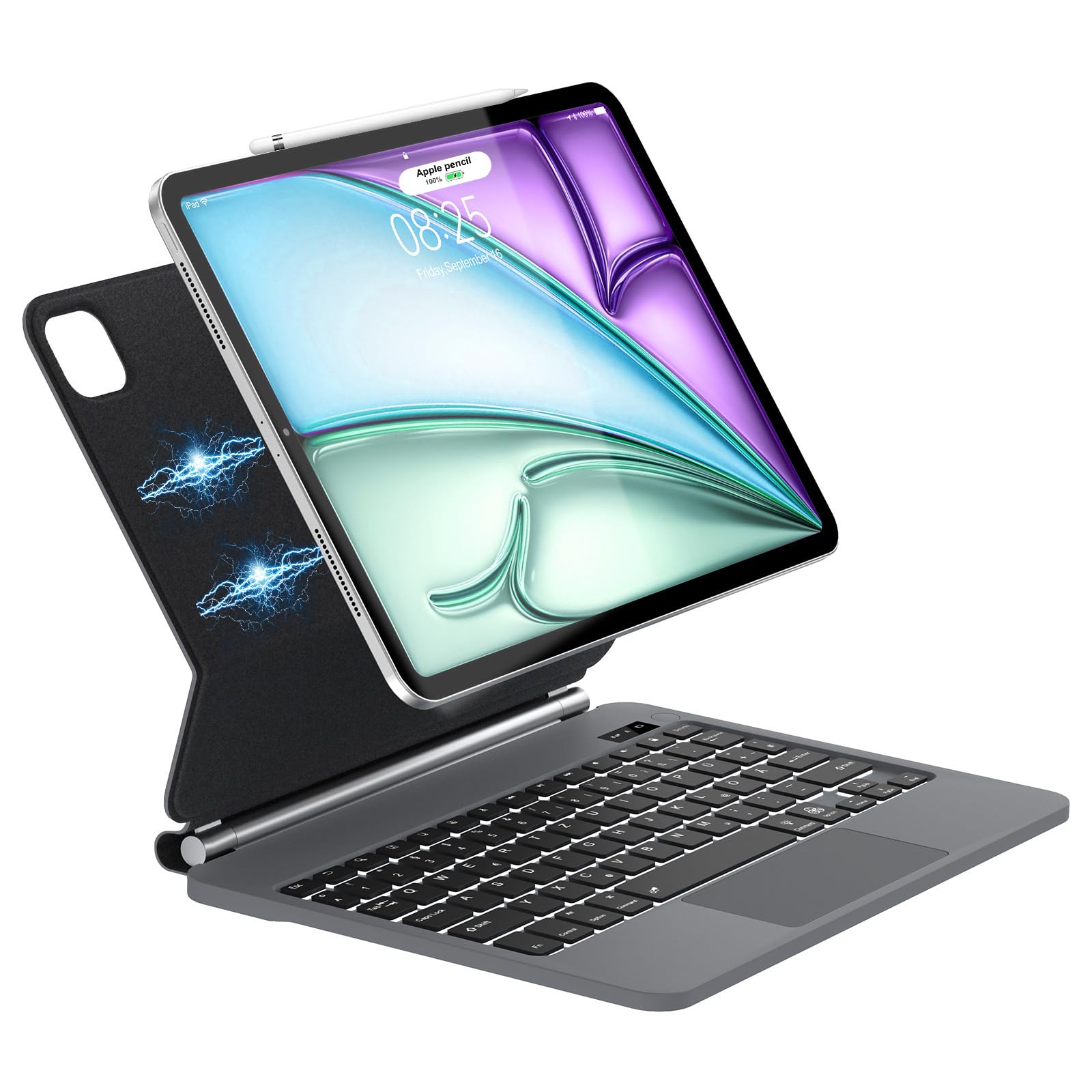 FOGARI Magnetic Keyboard Case - for iPad Air 11 Inch M2 2024, iPad Air 5/4, iPad Pro 11 2018-2022, Backlit Keyboard, Multi-Touch Trackpad, 2024 Version Update, Black