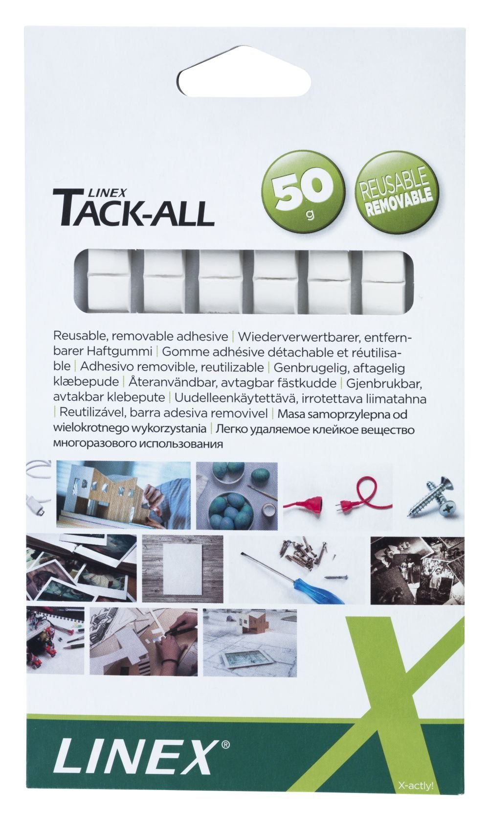 Linex Tack-All Ablösbare Klebepads – 90 Stück, Doppelseitig, Wieder Verwendbar – Zum Fixieren & Dekorieren