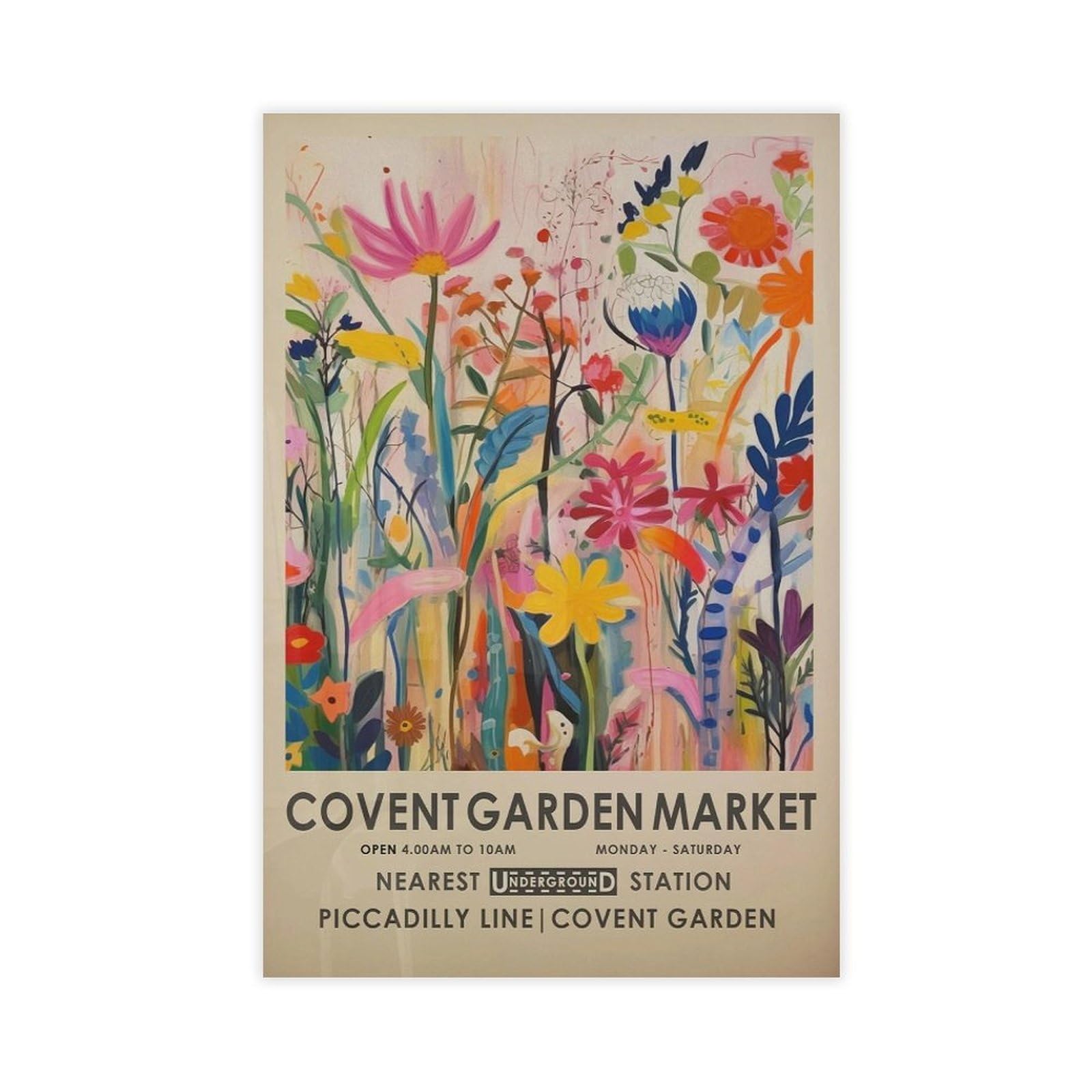 Mghdgd Covent Garden Flower Market, Vintage Botanical (2) Canvas Poster Wall Art Decor Print Picture Paintings For Living Room Bedroom Decoration 12X18inch(30X45cm)