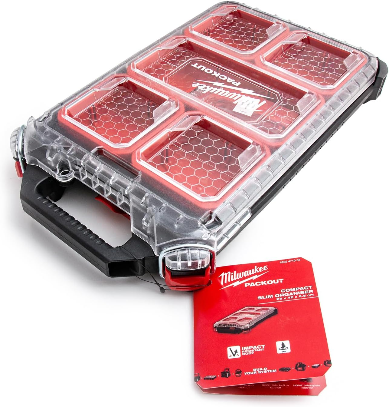 Milwaukee 4932471065 932471065 Packout Compact Slim Organizer Black Red