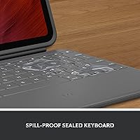 Vista 3 de Logitech Funda de teclado tipo folio resistente para iPad (10ª generación y A16) con conector inteligente y teclado duradero a prueba de derrames