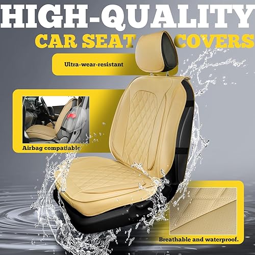 Miniatura 4 de LINGVIDO - Fundas de piel sintética para asientos de automóvil, protector deportivo e impermeable, ajuste universal para automóviles y camionetas,