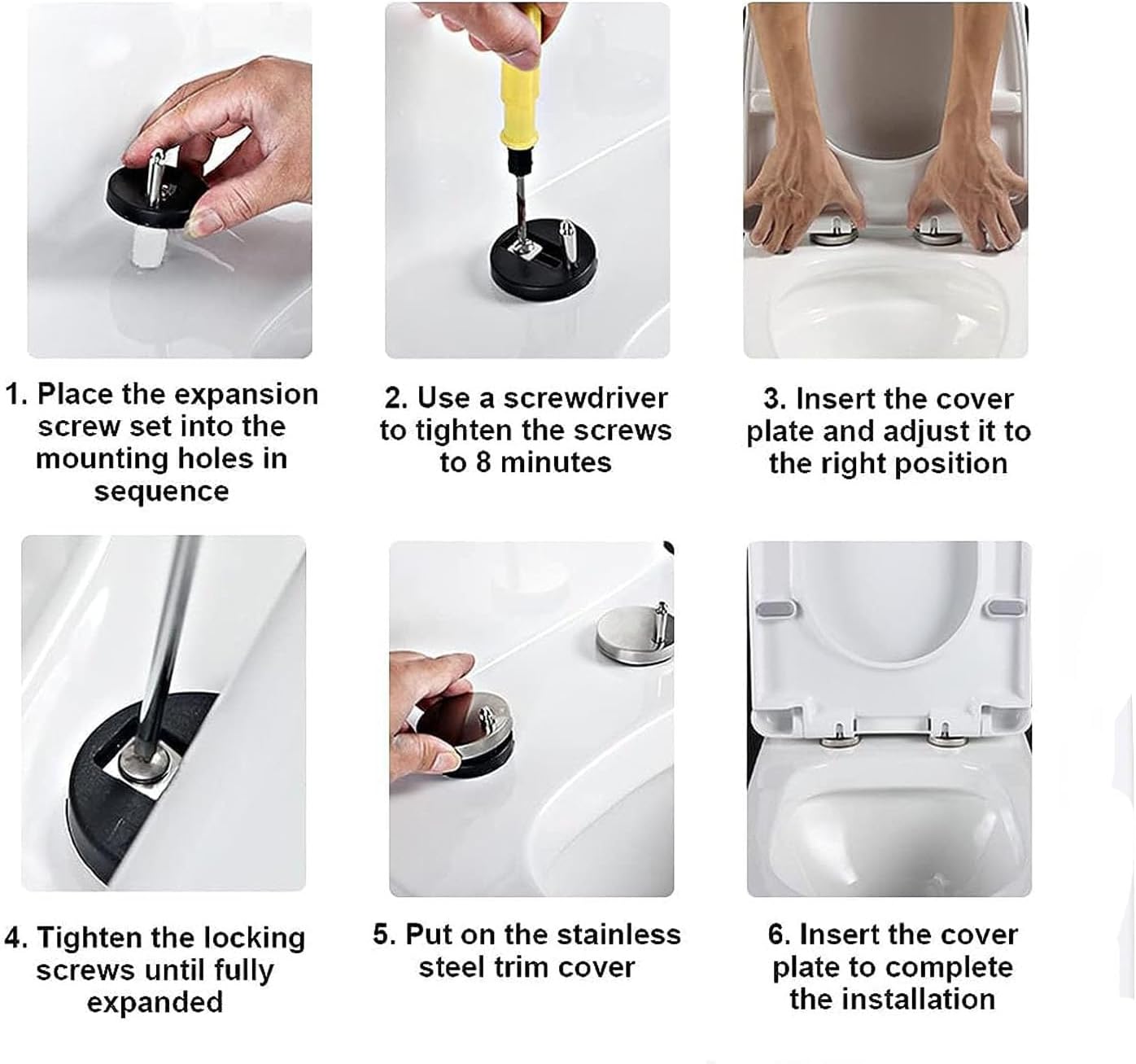 Square Toilet Seat, Toilet Seats Soft Close White, Loo Lid Quick Release Easy Clean Toilet Seat Bathroom Lid,Top Fixing, Rectangular Toilet Seat,04F(04B)