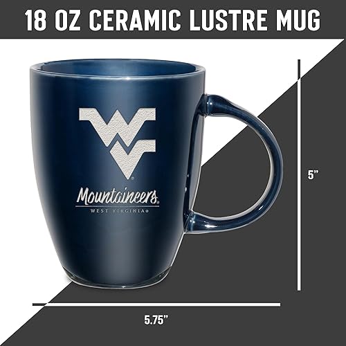 Vista 270 de Rico Industries NCAA - Taza de cerámica con grabado láser, 18 onzas, café y té