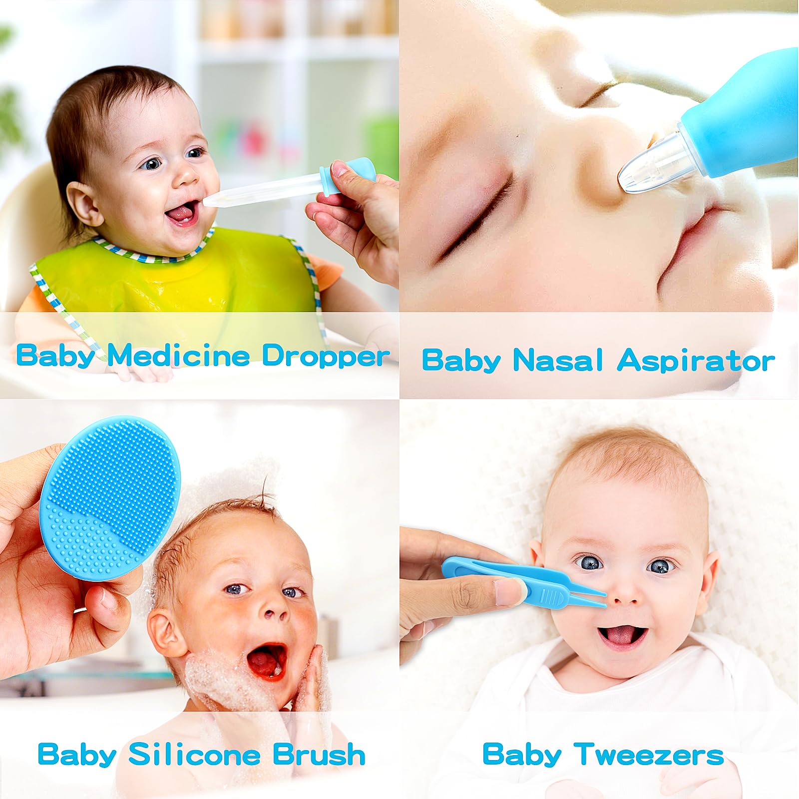 Baby Healthcare and Grooming Kit, set portatile per la cura della sicurezza del bambino, kit essenziale per neonati (blu 13 in 1)