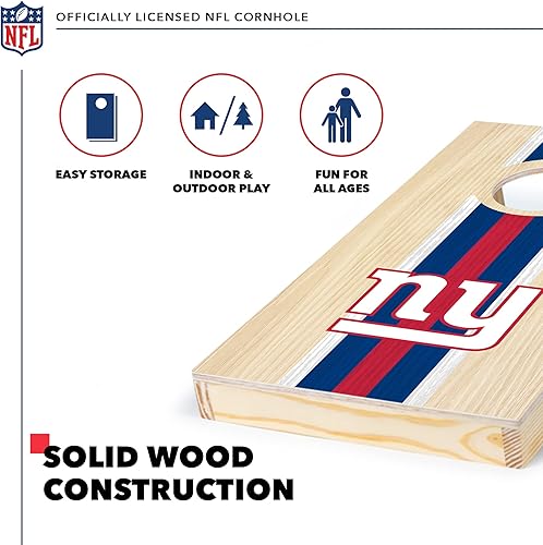 Miniatura 3 de Wild Sports NFL Football - Juego de Cornhole de madera maciza portátil de 1 x 2 pies con impresión directa HD gráficos del equipo, tamaño de viaje