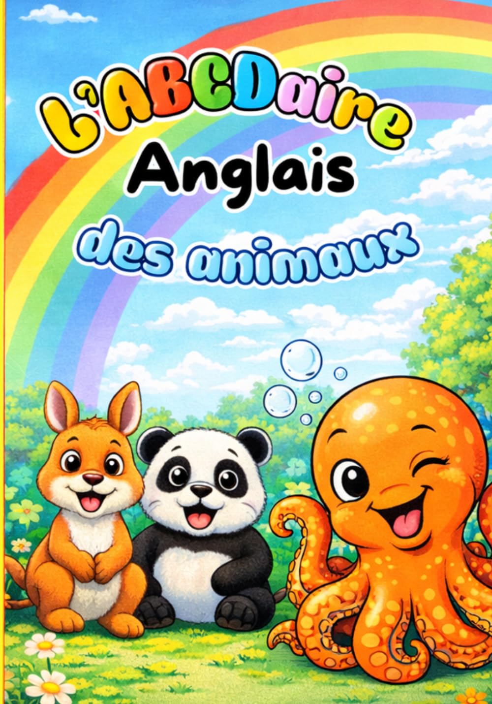 ABCDaire Anglais des animaux: Apprends l'anglais en t'amusant avec les animaux - Livre de coloriage éducatif pour enfants