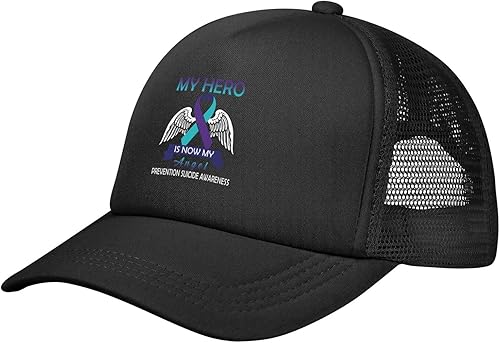 Miniatura 2 de Gorra de camionero para hombres y mujeres, gorra de malla para adultos, gorra de béisbol para papá, gorra ajustable y transpirable, Mi héroe es