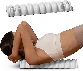 Wave Pillow II - Spine Stretcher Massage Tool, Yoga & Piliates Spine Alignment Corrector for Back Pain Relief, Neck, Shoulder, Lower Back & Hip Massage Device (Floral White)