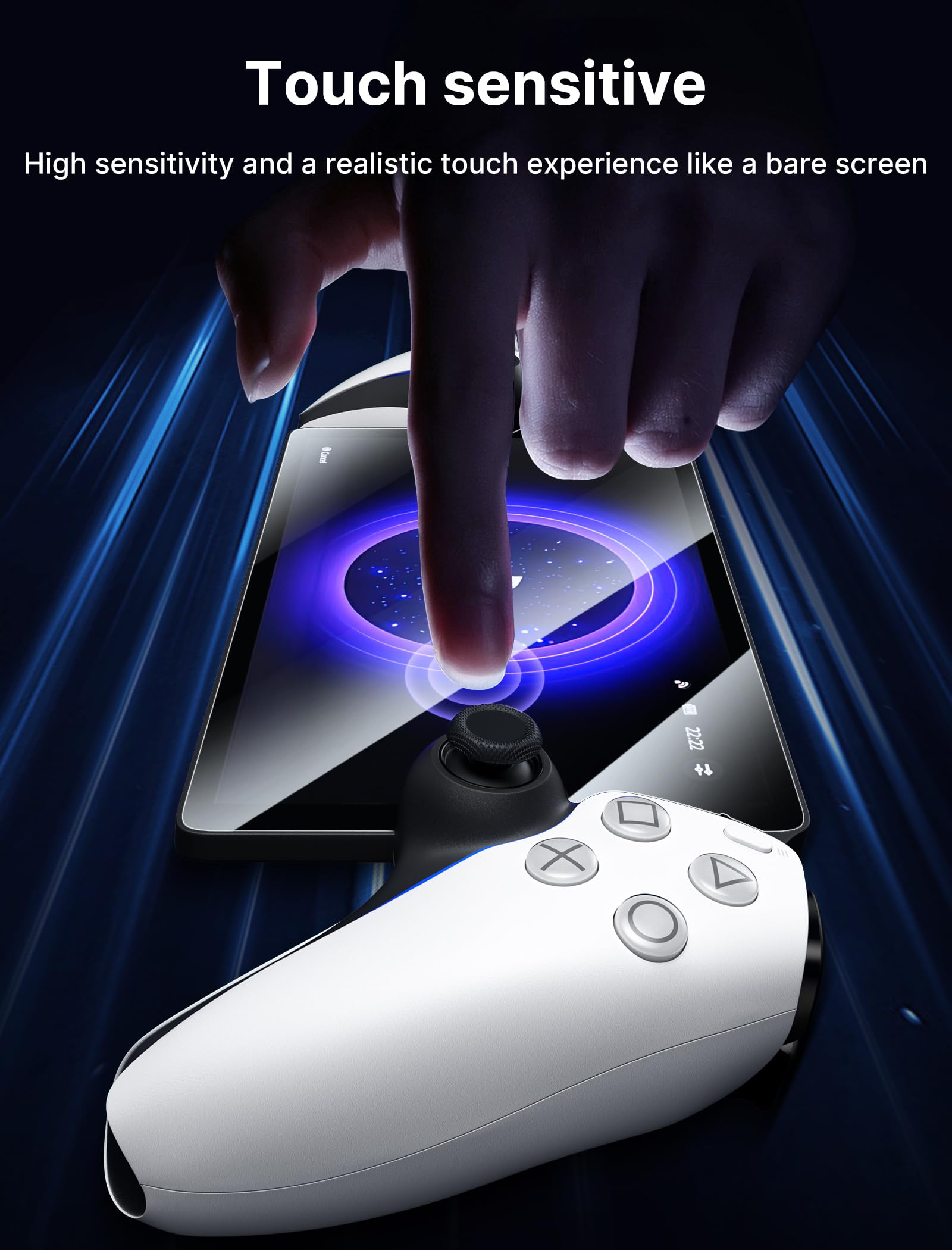 JSAUX Schutzfolie für PlayStation Portal Remote Player, Ultra HD Schutzglas 8 Zoll Anti-Scratch Displayschutzfolie 2 Stück