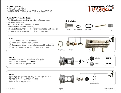 Miniatura 2 de Transgo 6L80 6L90 Kit de actualización del sistema de refrigeración para Chevy GMC y Cadillac Trucks 8L90 10L90