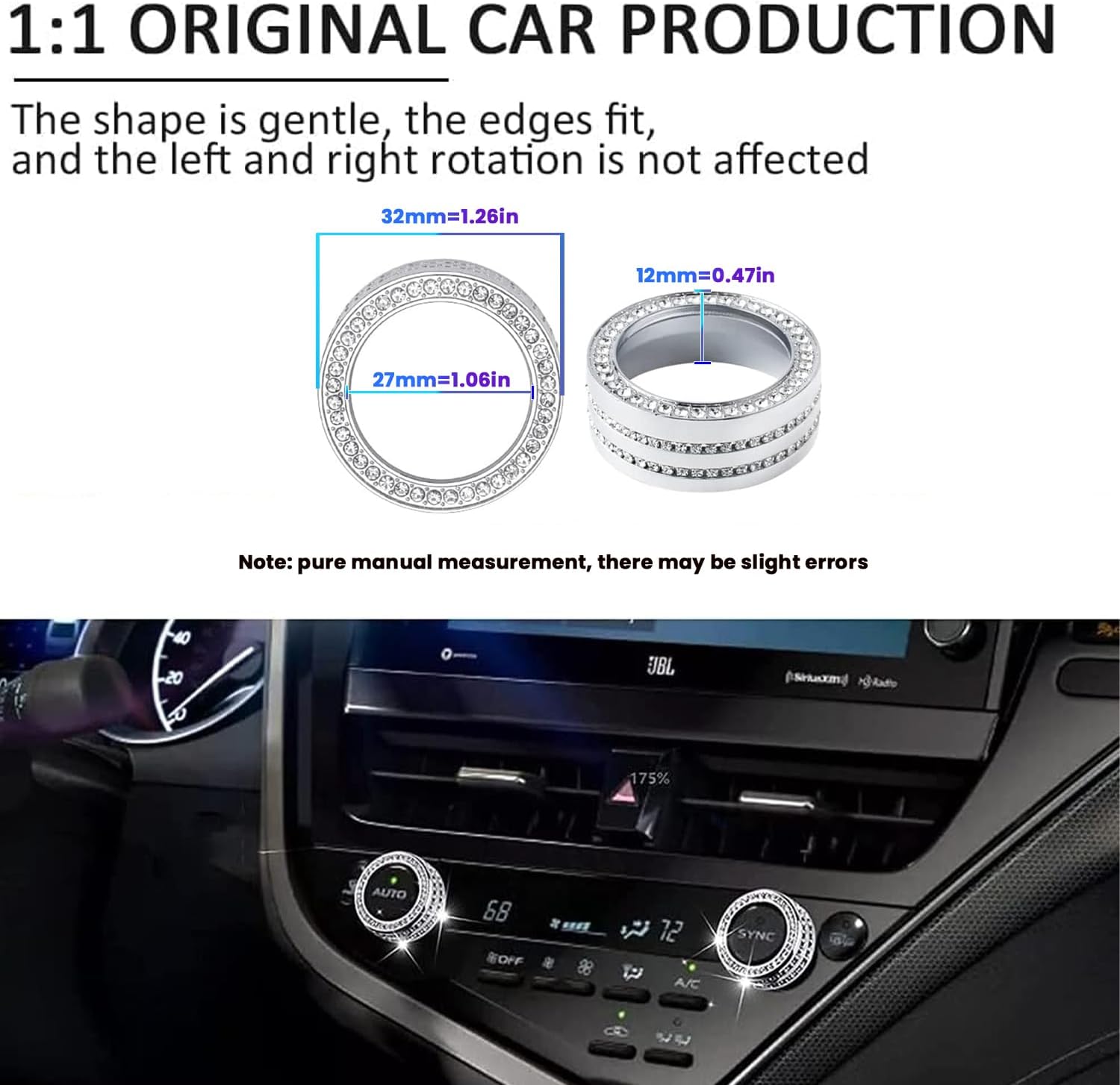 for Camry 2023 2022 2021 Accessories AC Button Cover Trims Compatible with Toyota Camry Accessories 2023 2022 2021, Bling Crystal Air Conditioner Covers
