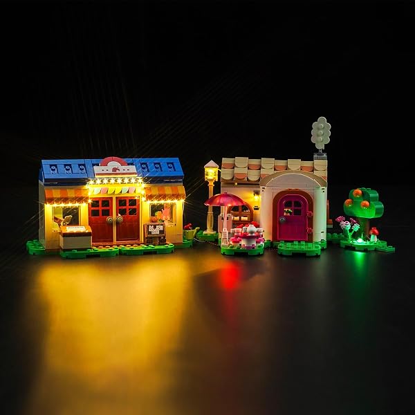 BrickBling - Kit de iluminación LED para Animal Crossing Nooks Tienda y Sophie Maison Set - Decorativo para Lego 77050 Nook's Cranny & Rosie's House - 1