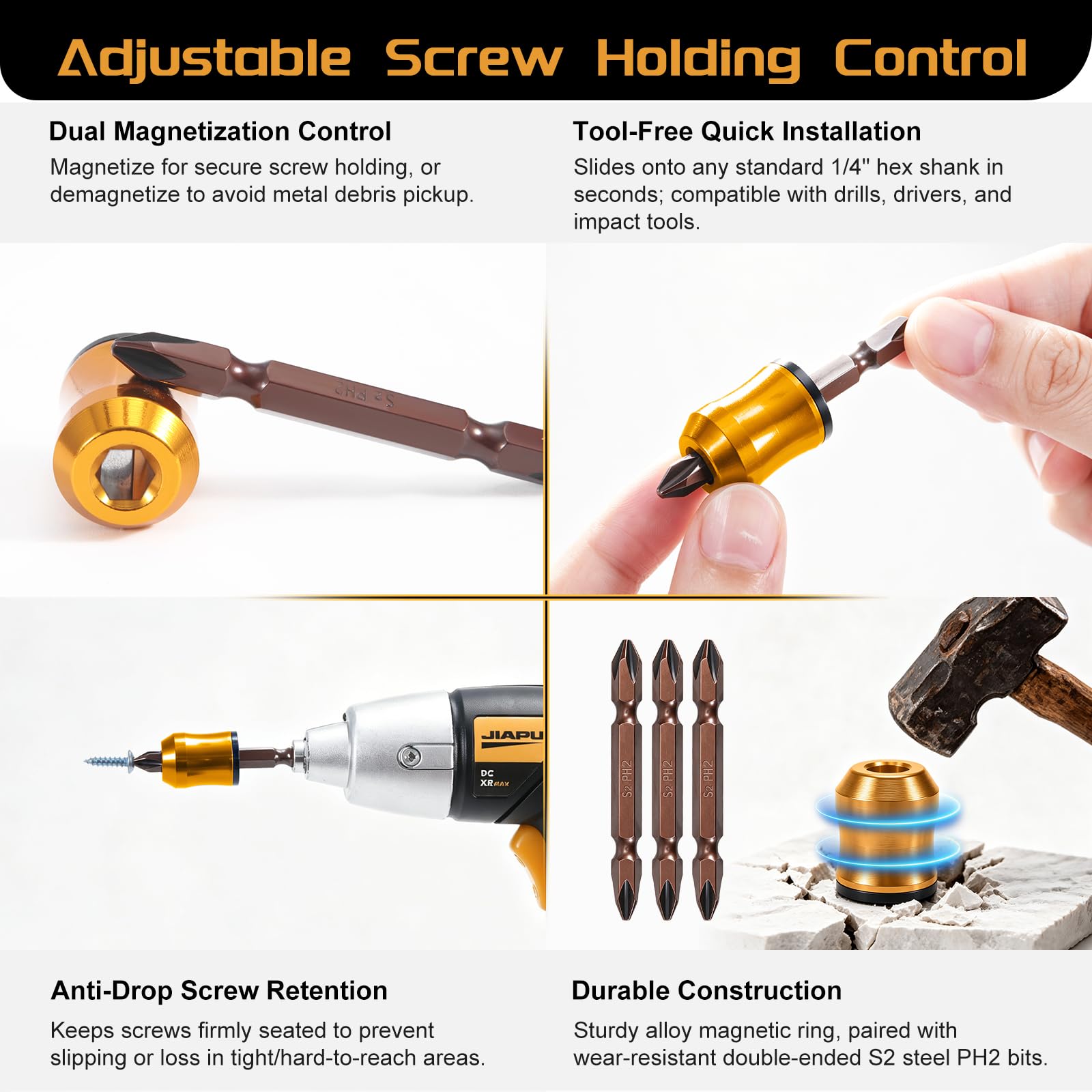 Magnetic Bit Holder & PH2 Screwdriver Set -4 Magnetic Bit Holder & PH2 Screwdriver Set -4